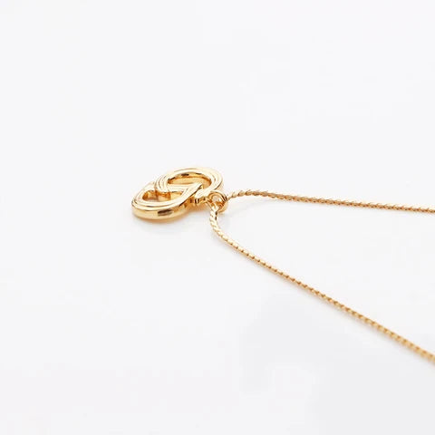 Dior plaqué CD Logo Pendant Collier Doré