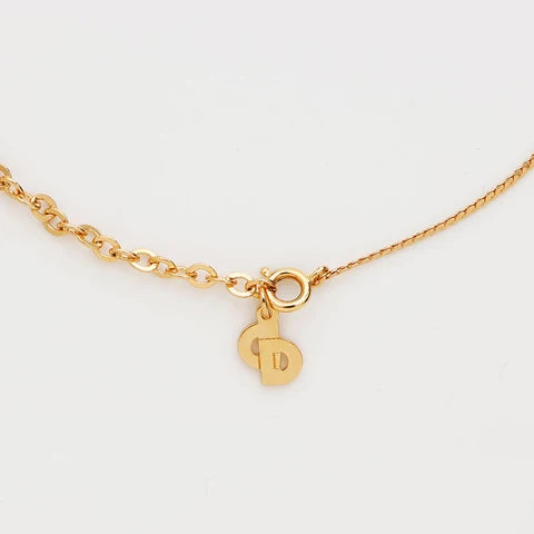 Dior plaqué CD Logo Pendant Collier Doré
