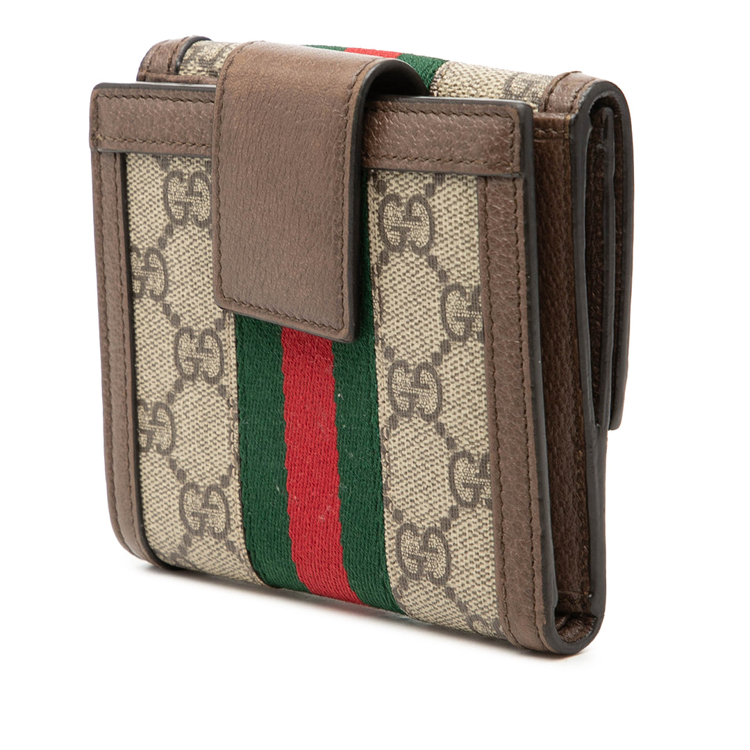 Gucci GG Supreme Web Ophidia French à rabat Portefeuille