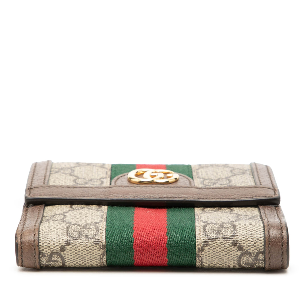 Gucci GG Supreme Web Ophidia French à rabat Portefeuille
