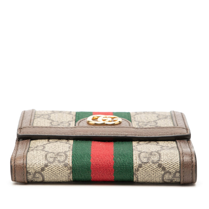 Gucci GG Supreme Web Ophidia French à rabat Portefeuille