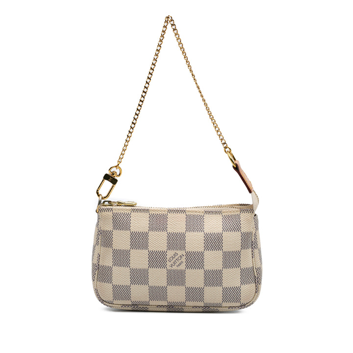 Damier Azur Mini Pochette Accessoires White - Gaby Paris