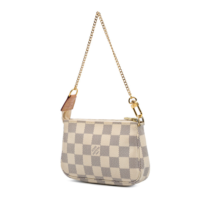Damier Azur Mini Pochette Accessoires White - Gaby Paris