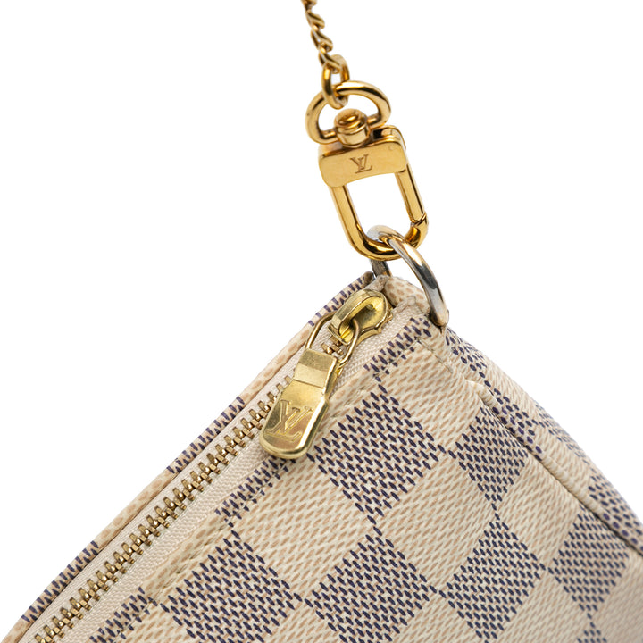 Damier Azur Mini Pochette Accessoires White - Gaby Paris