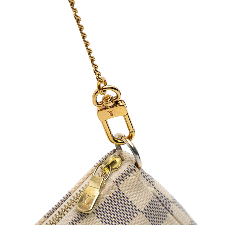 Damier Azur Mini Pochette Accessoires White - Gaby Paris