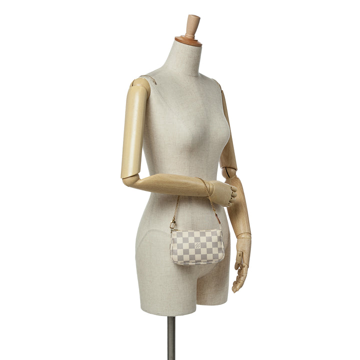 Damier Azur Mini Pochette Accessoires White - Gaby Paris