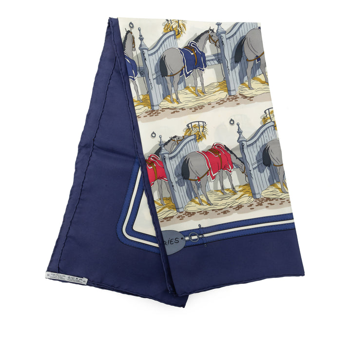 Hermès Ecuries Foulard 90 Blanc – vue principale – GABY PARIS