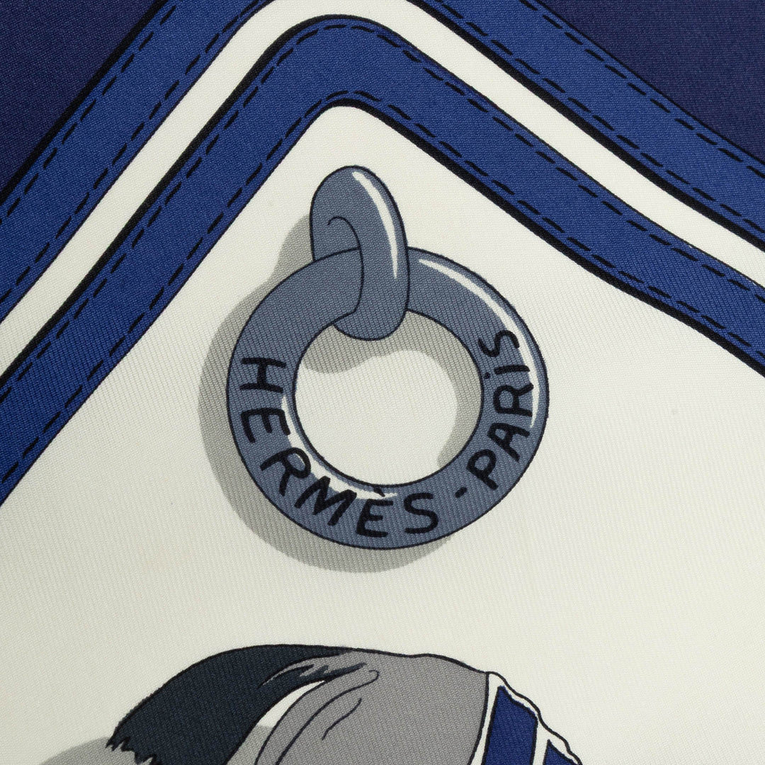Hermès Ecuries Foulard 90 Blanc – vue 3 – GABY PARIS