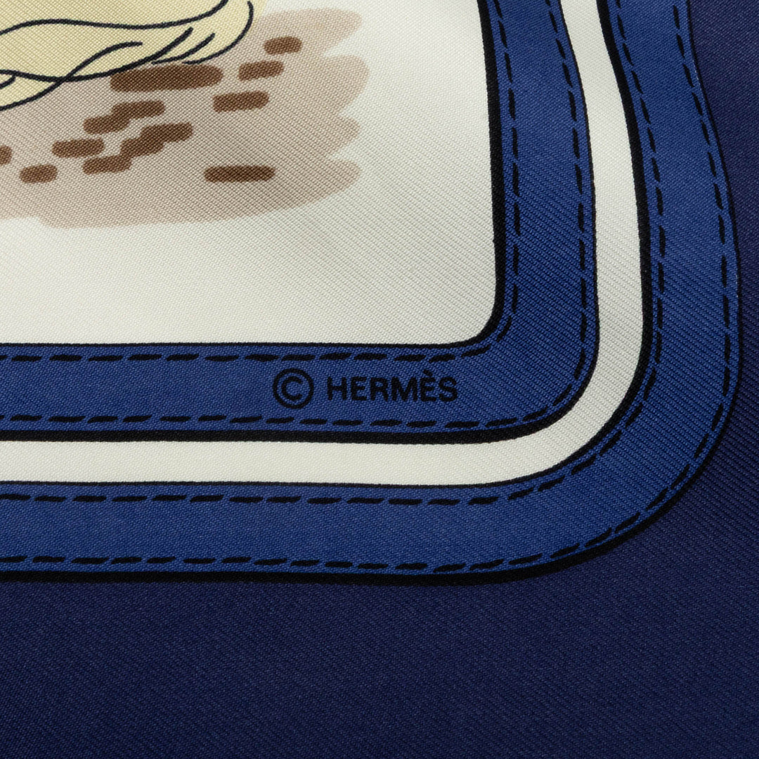 Hermès Ecuries Foulard 90 Blanc – vue 4 – GABY PARIS