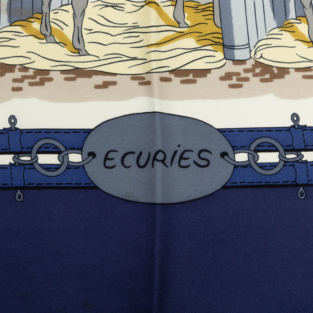 Hermès Ecuries Foulard 90 Blanc – vue 6 – GABY PARIS