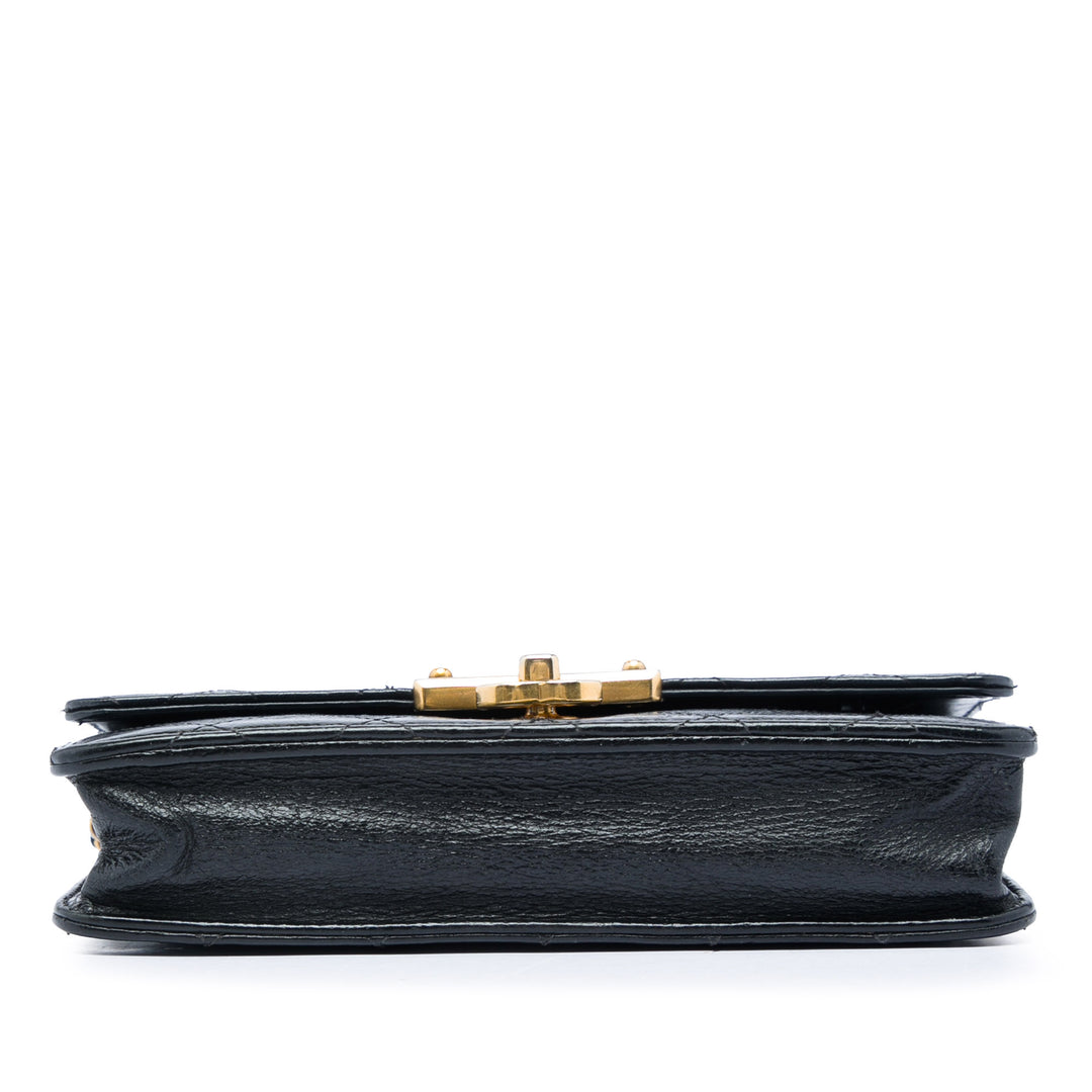 Chanel Surpiqué Cuir de chèvre Golden CC Wallet on Chain