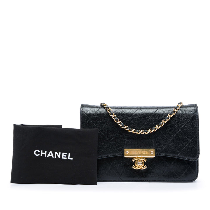 Chanel Surpiqué Cuir de chèvre Golden CC Wallet on Chain