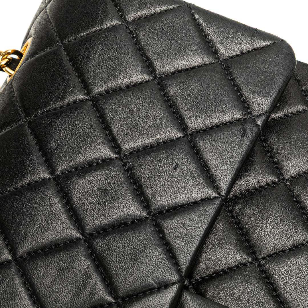 Medium Classic Lambskin Double Flap Black - Gaby Paris