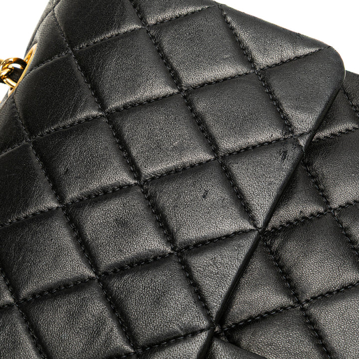 Medium Classic Lambskin Double Flap Black - Gaby Paris