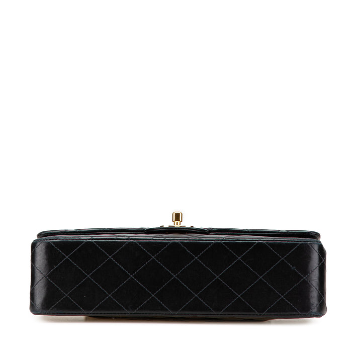 Medium Classic Lambskin Double Flap Black - Gaby Paris