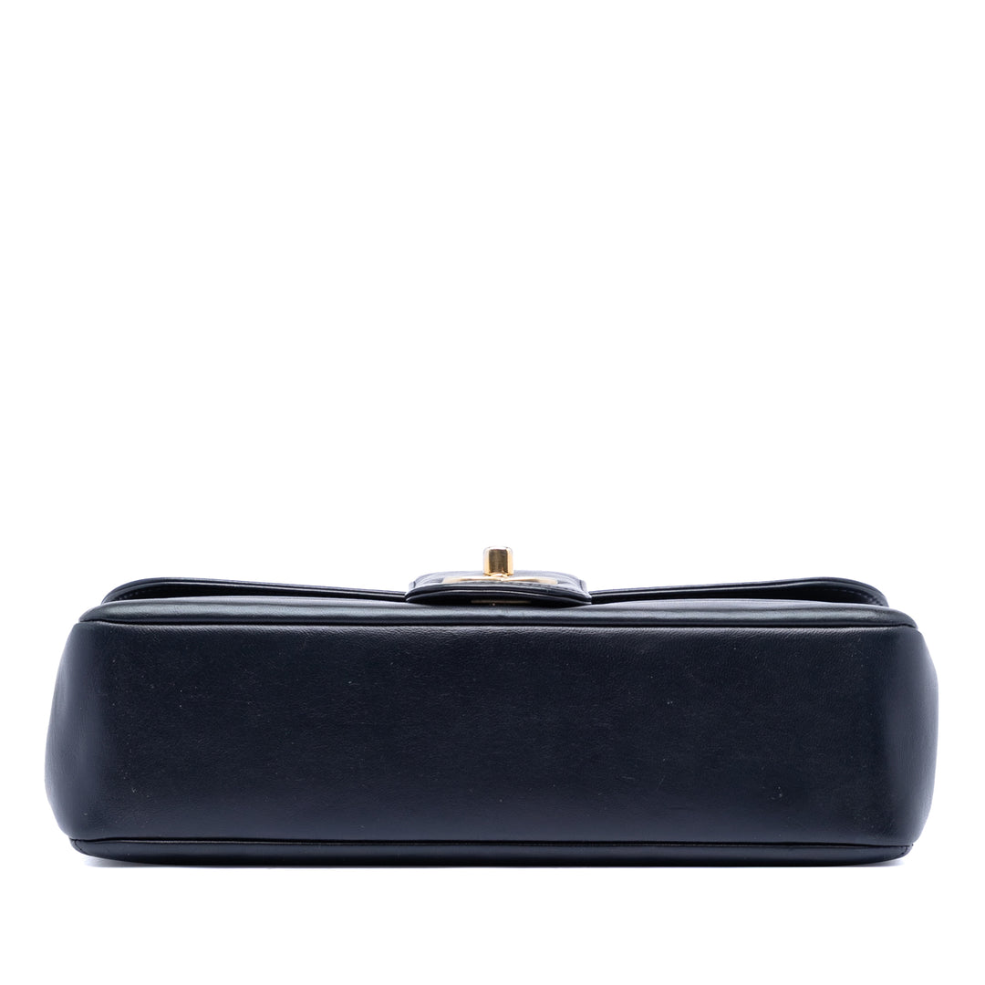 Chanel CC Horizontal Matelassé Cuir d’agneau Double rabat
