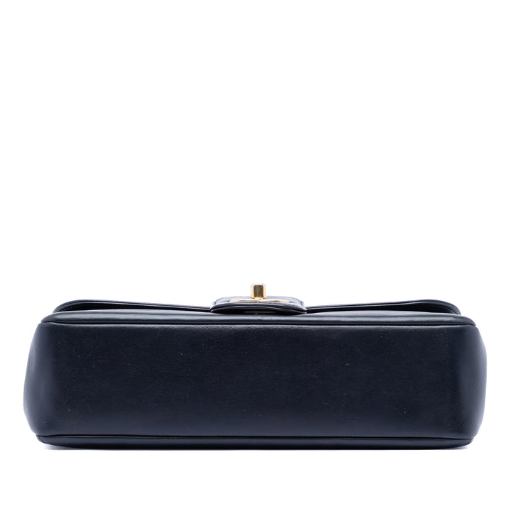 Chanel CC Horizontal Matelassé Cuir d’agneau Double rabat