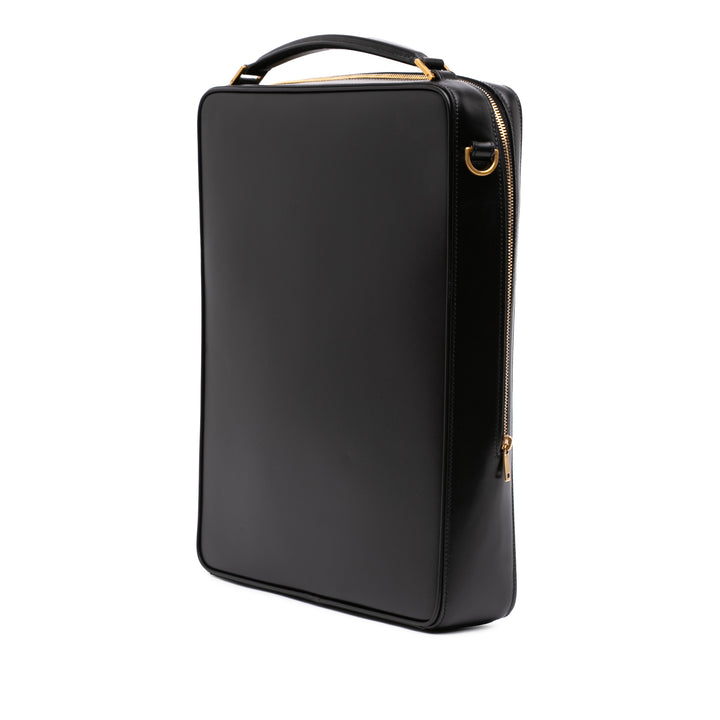Étui Sac Grand Cuir de veau lisse Noir