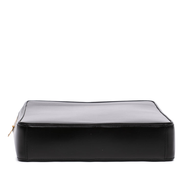 Étui Sac Grand Cuir de veau lisse Noir