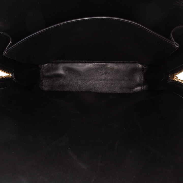 Étui Sac Grand Cuir de veau lisse Noir