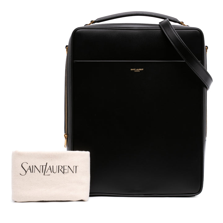 Étui Sac Grand Cuir de veau lisse Noir
