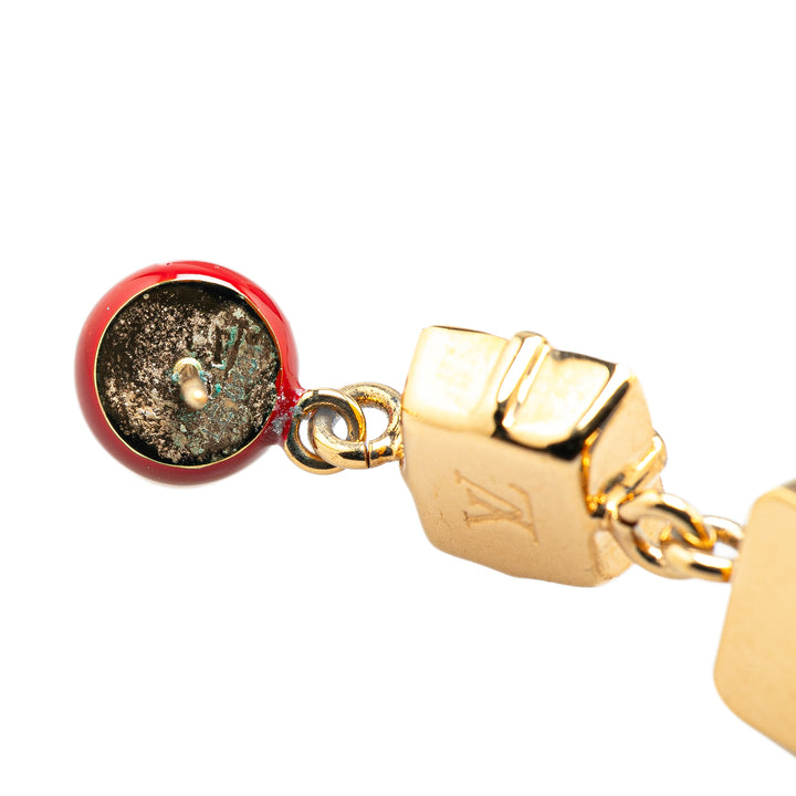 Resin & Crystal Cosmopolitan Drop Push Back Earrings Gold - Gaby Paris