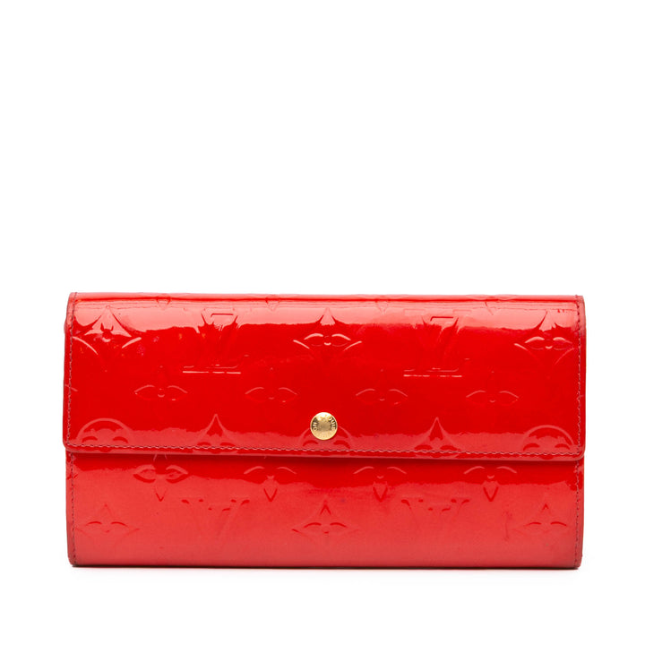 Monogram Vernis Sarah Wallet Red - Gaby Paris