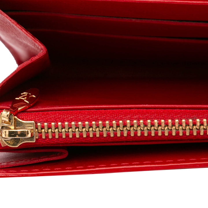 Monogram Vernis Sarah Wallet Red - Gaby Paris