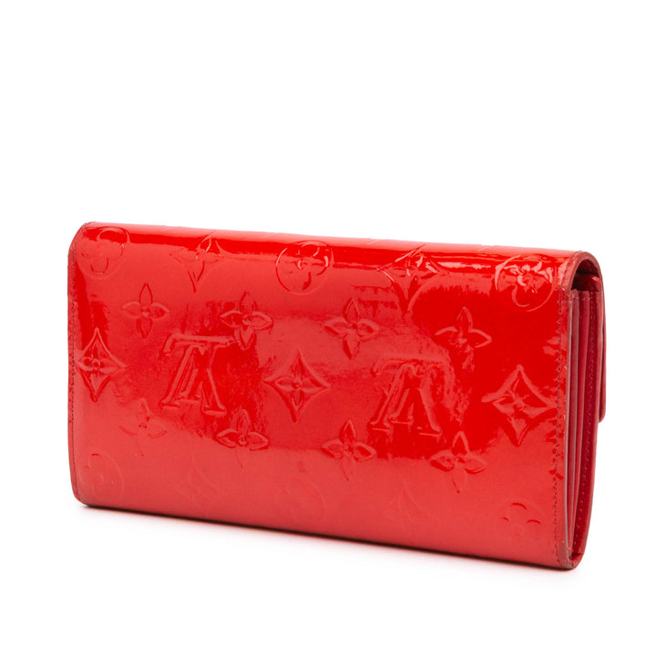 Monogram Vernis Sarah Wallet Red - Gaby Paris