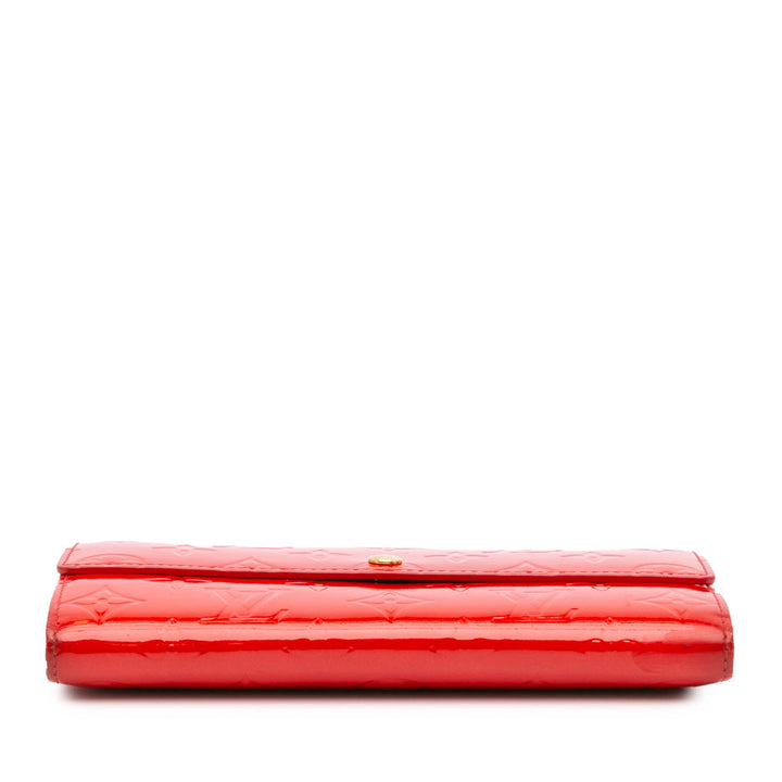 Monogram Vernis Sarah Wallet Red - Gaby Paris