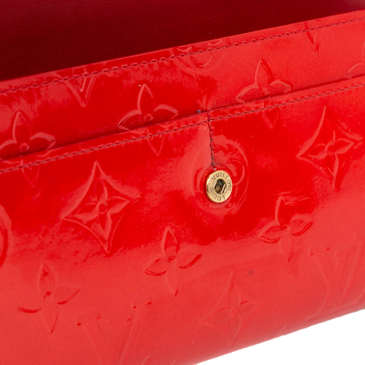 Monogram Vernis Sarah Wallet Red - Gaby Paris