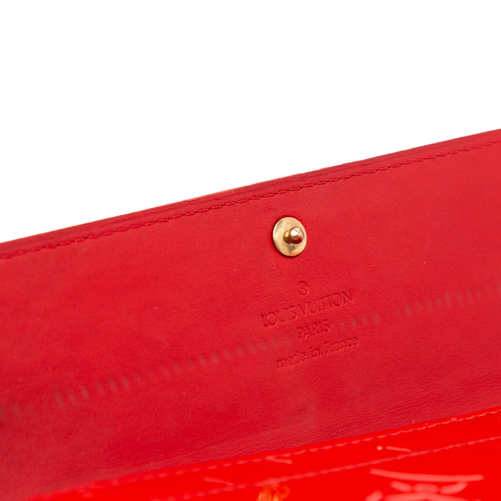 Monogram Vernis Sarah Wallet Red - Gaby Paris