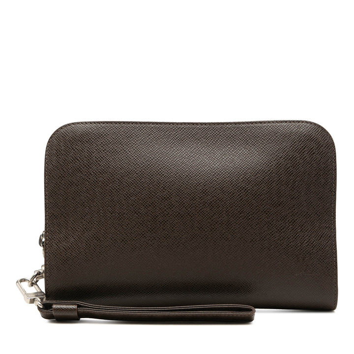 Louis Vuitton Taiga Pochette Baikal Marron – vue principale – GABY PARIS