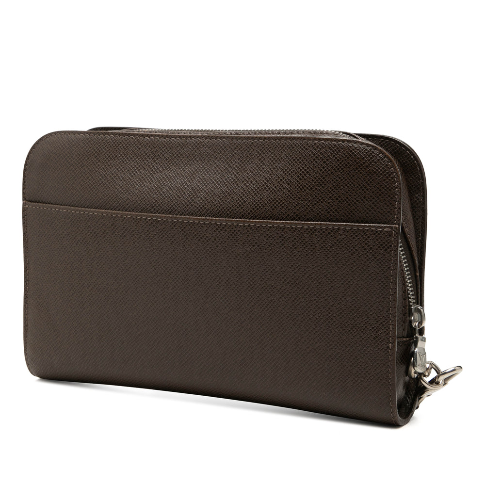 Louis Vuitton Taiga Pochette Baikal Marron – vue 2 – GABY PARIS