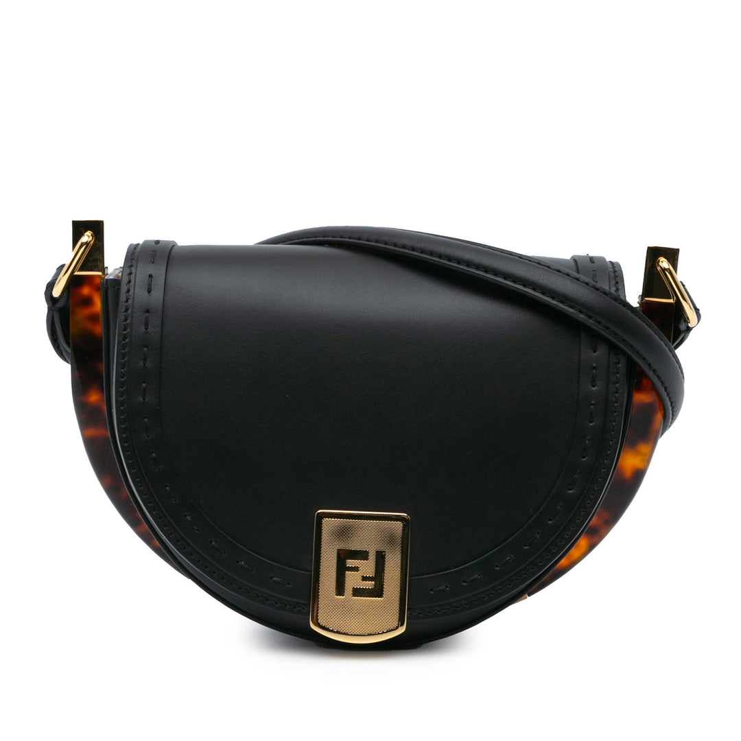 Leather Moonlight Crossbody Black - Gaby Paris