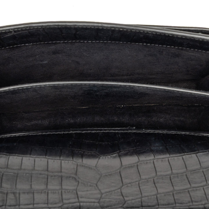 Saint Laurent Medium Croc embossé Cuir Monogram Sunset Sac porté croisé