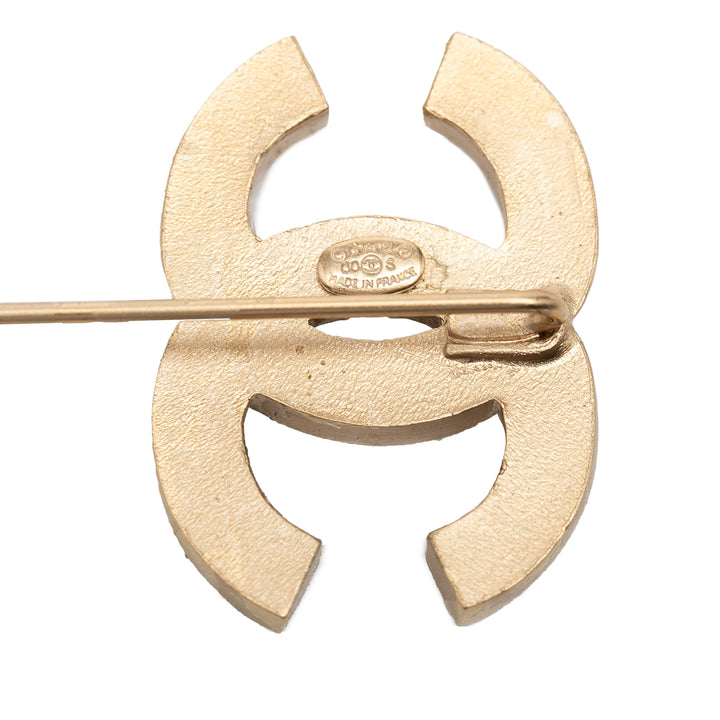 Chanel CC plaqué Perles fantaisie Pin Broche