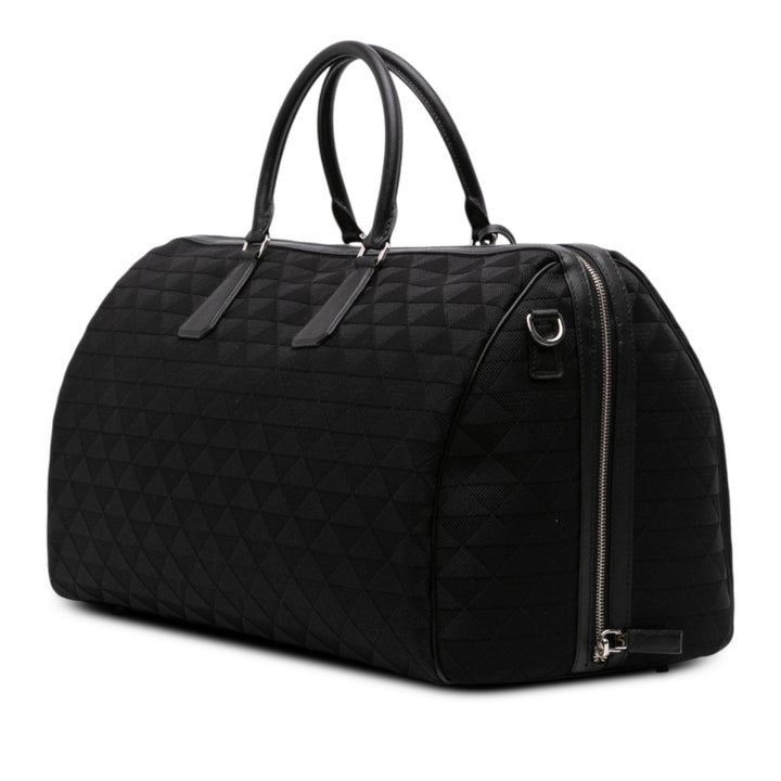 à finitions brodé Sac de voyage Saffiano Noir