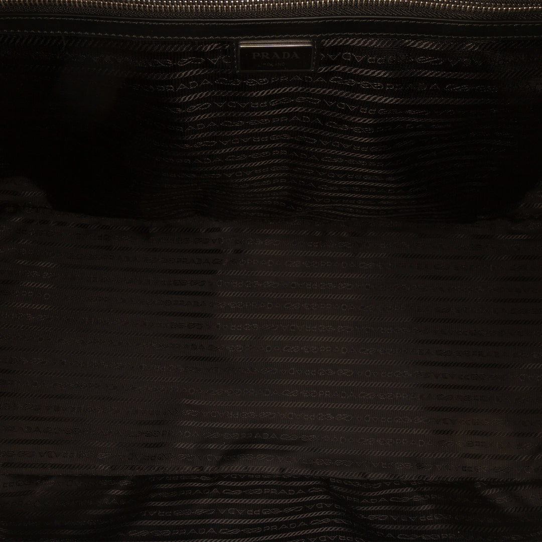 à finitions brodé Sac de voyage Saffiano Noir