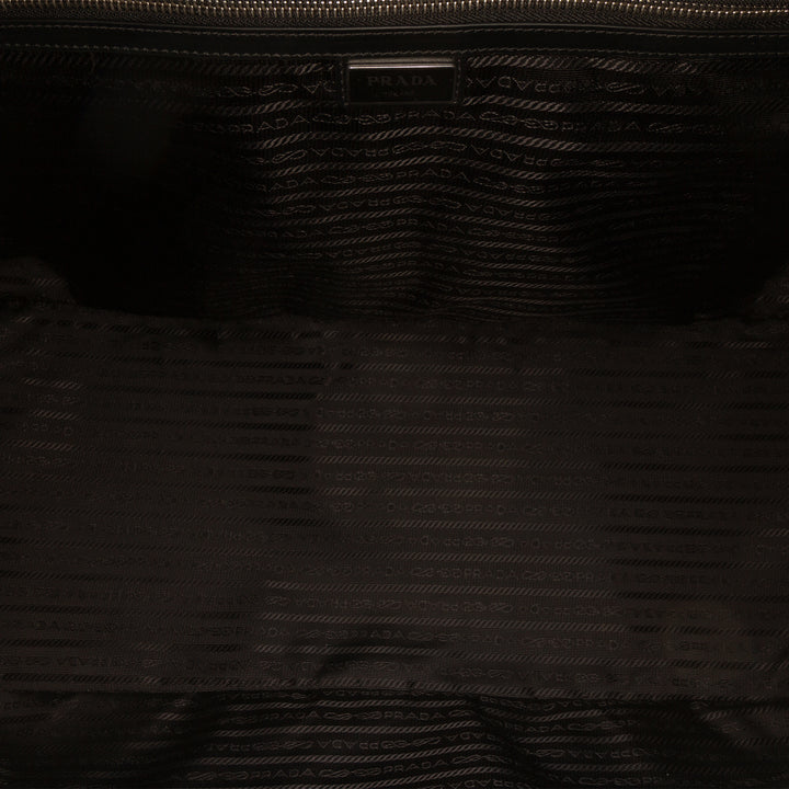 à finitions brodé Sac de voyage Saffiano Noir