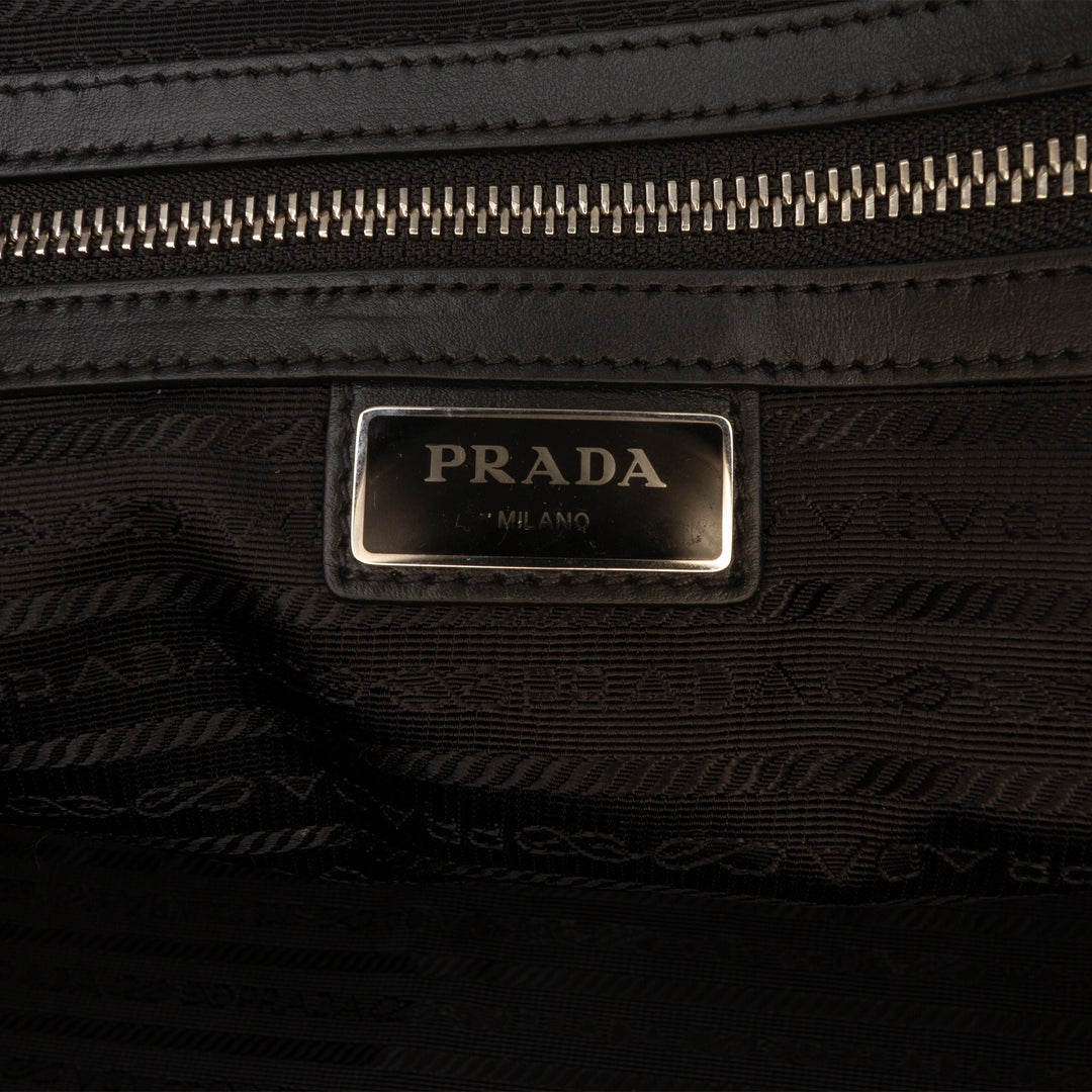 à finitions brodé Sac de voyage Saffiano Noir
