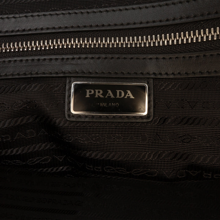 à finitions brodé Sac de voyage Saffiano Noir