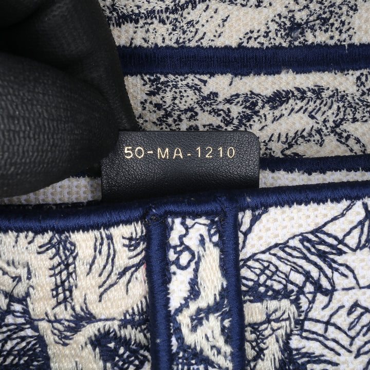 Canvas Embroidered Toile de Jouy Saddle Bag Blue - Gaby Paris