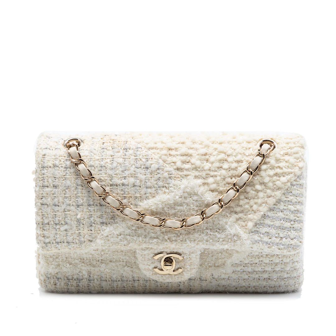 Chanel Medium Classic Tweed Patchwork Double rabat