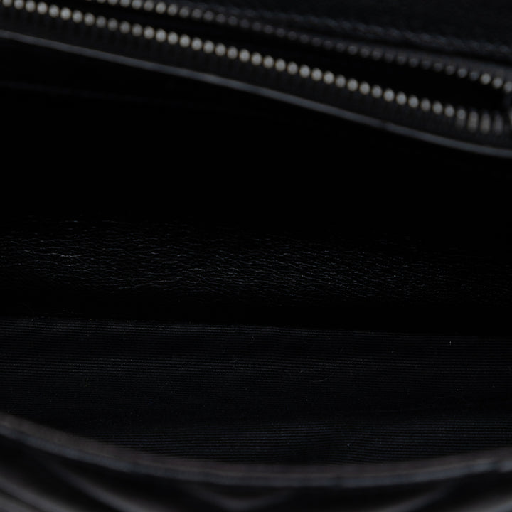 Saint Laurent Medium Chevron Sheepskin Monogram Monochrome College Sac