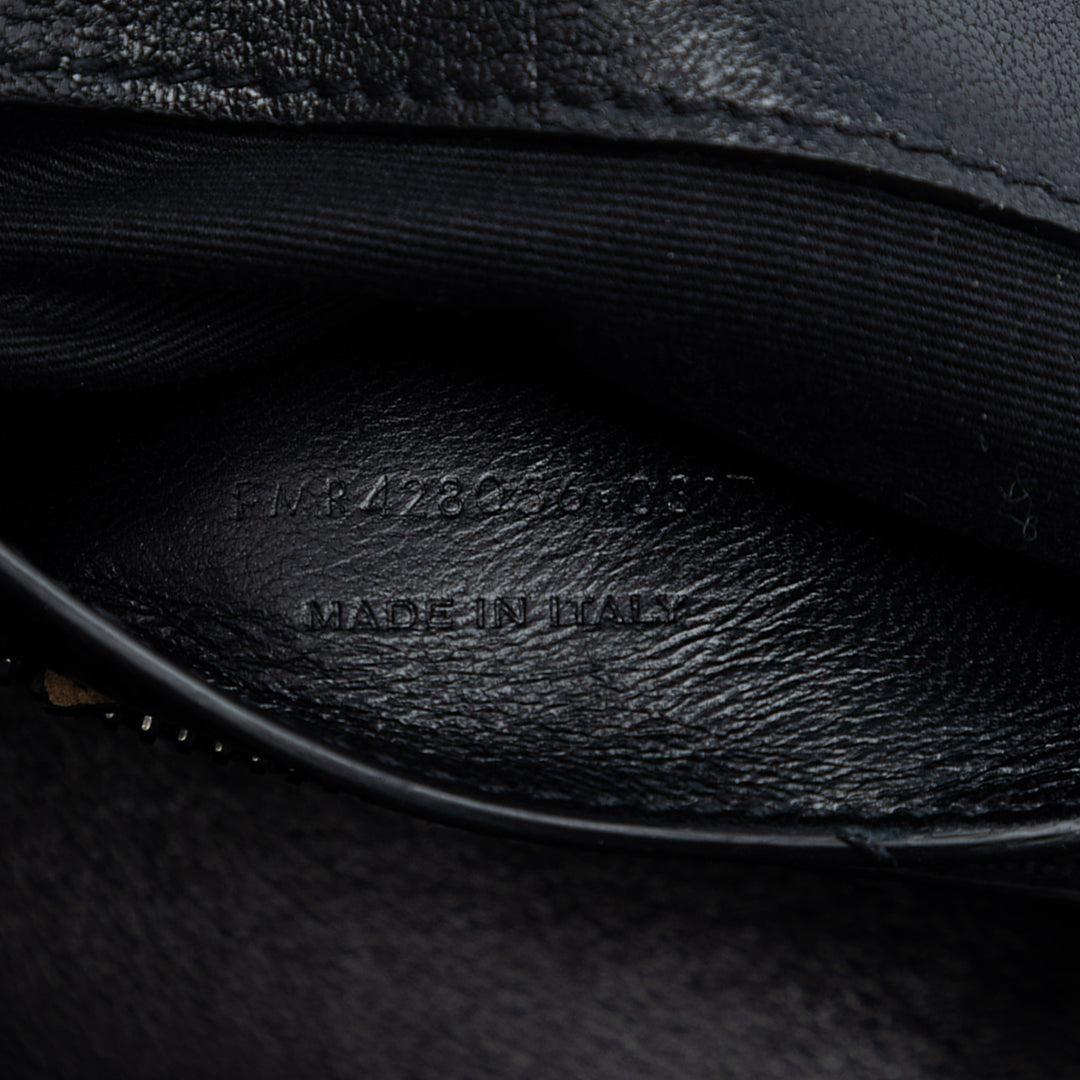 Saint Laurent Medium Chevron Sheepskin Monogram Monochrome College Sac