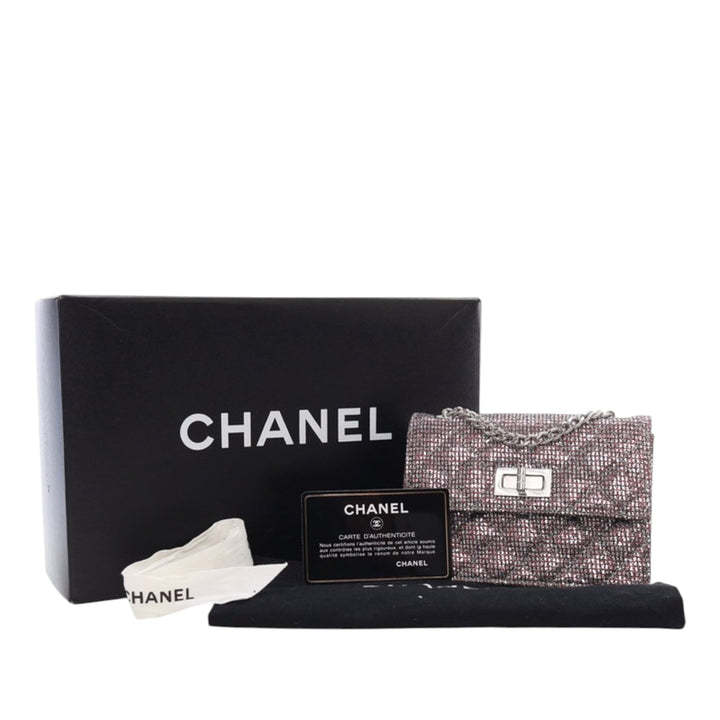 Chanel Mini Glitter Toile Reissue 2.55 Flap Rouge
