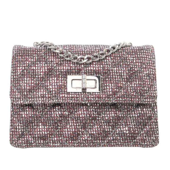 Chanel Mini Glitter Toile Reissue 2.55 Flap Rouge