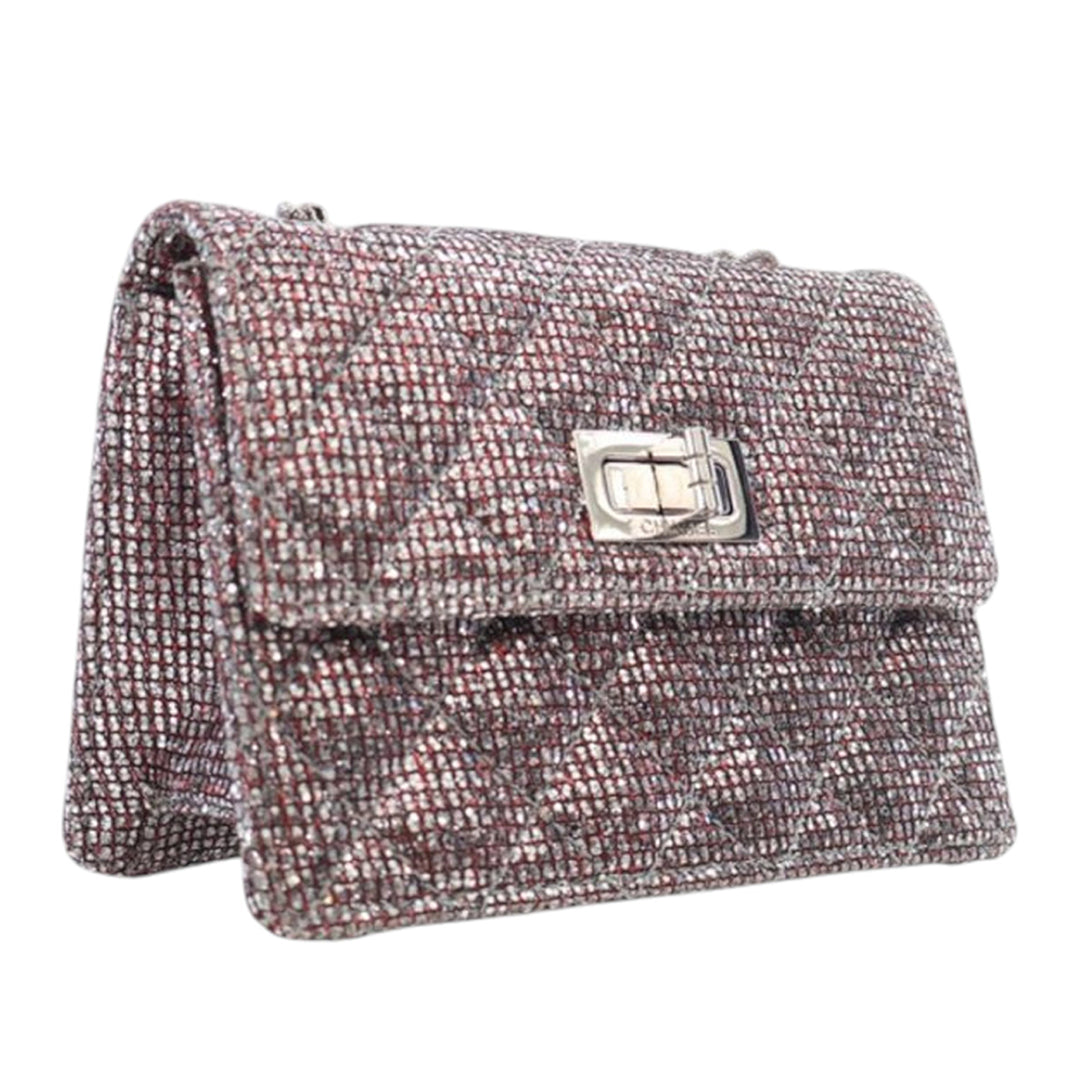 Chanel Mini Glitter Toile Reissue 2.55 Flap Rouge