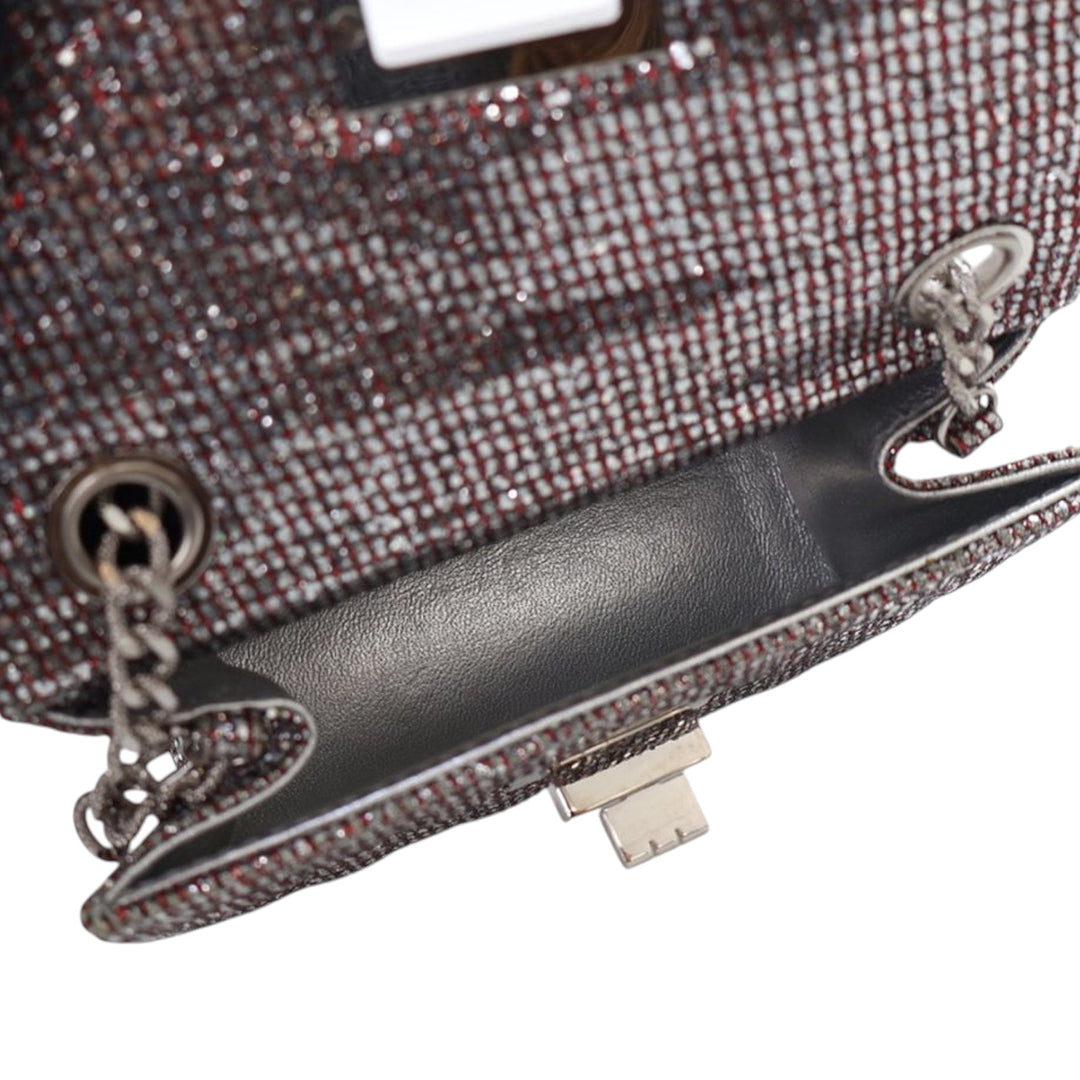 Chanel Mini Glitter Toile Reissue 2.55 Flap Rouge